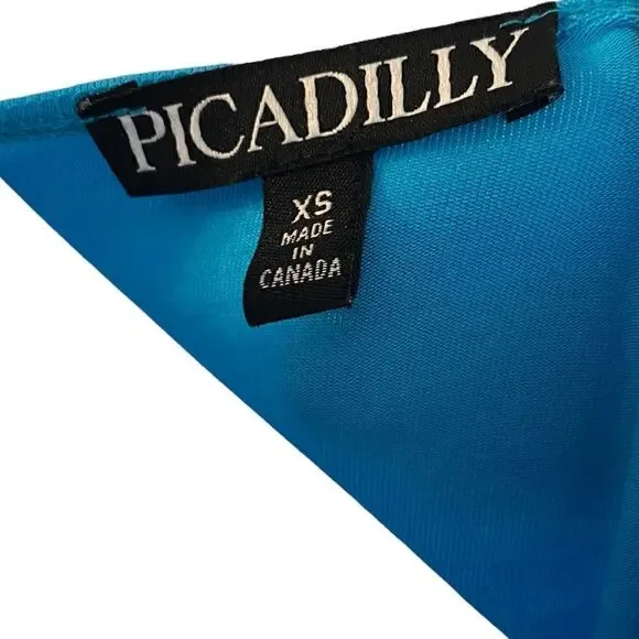 Piccadilly 3/4 Adjustable Sleeve Tie Cardigan Top Womens XS Blue AB1208 - Picture 5 of 7